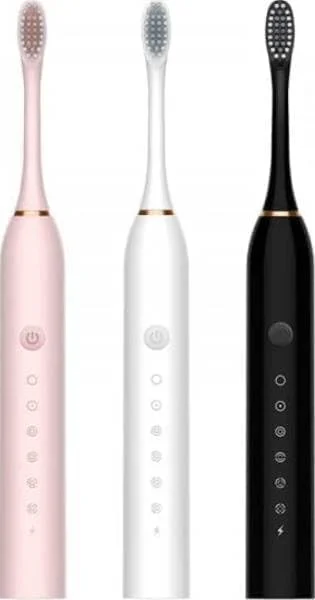 Electric Toothbrush Set with 5 Brush Heads, Sonic Technology, Pink, USB Rechargeable