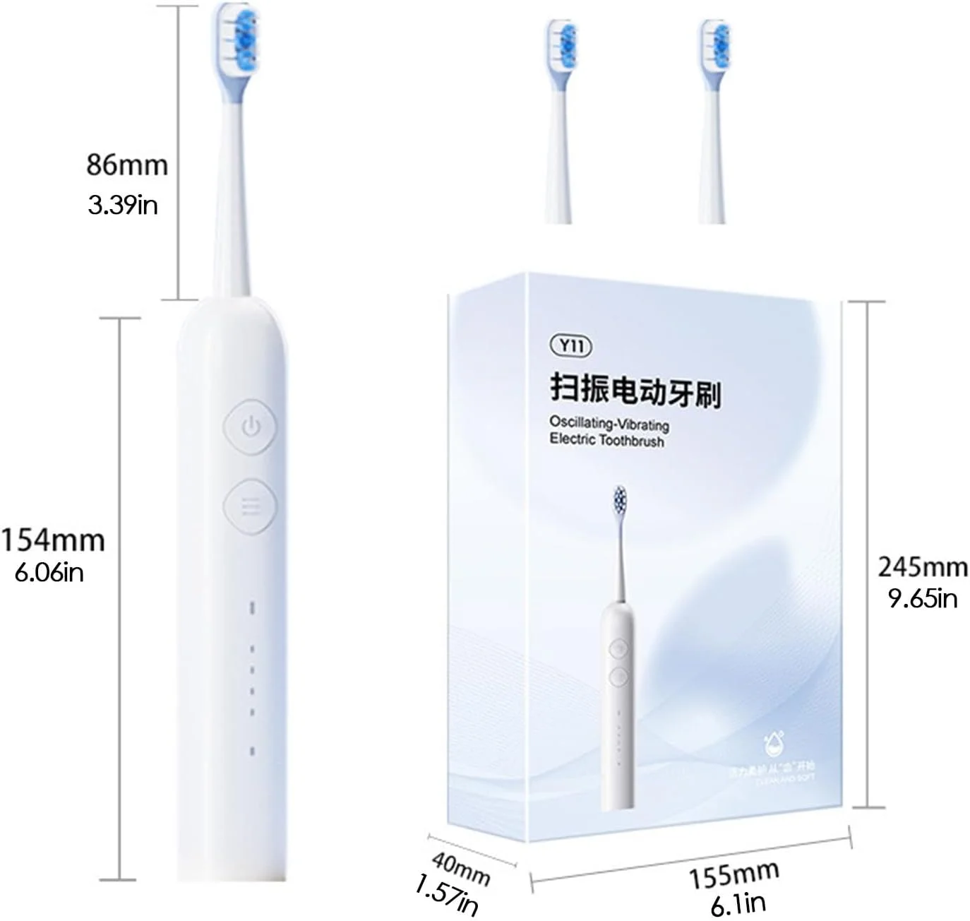 مسواک برقی بزرگسالان - دسته ضد لغزش ضد آب، برس نرم برای تمیز کردن دندان | لوازم بهداشت دهان و دندان، لوازم تمیز کننده عمیق با 2 سر برس