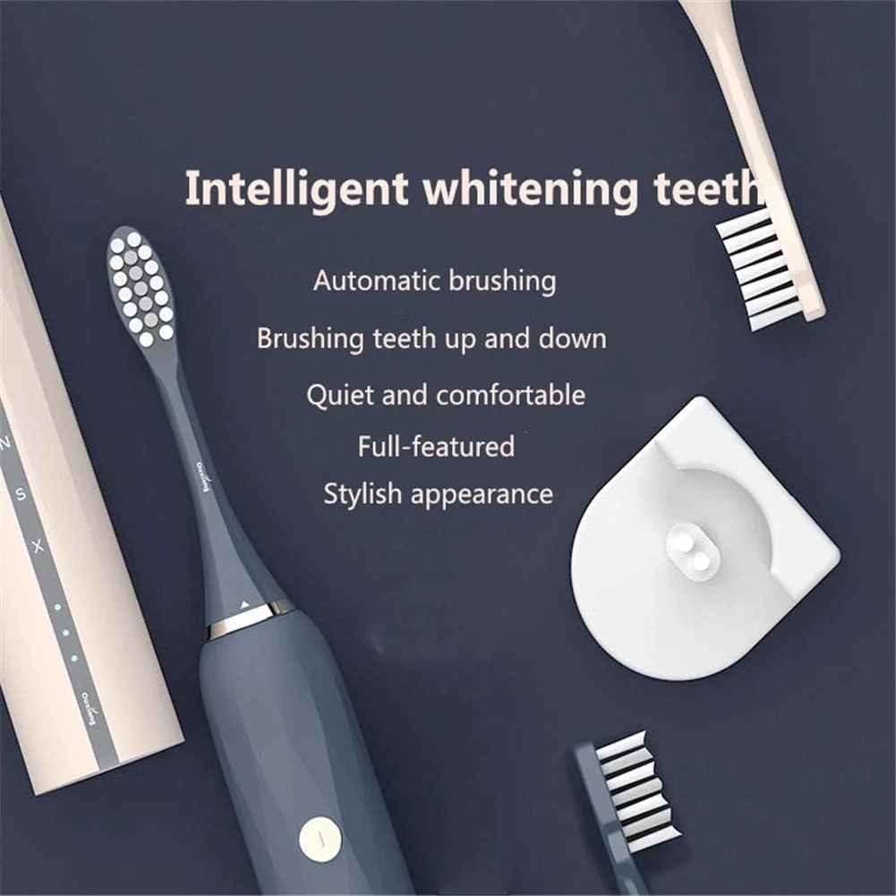 مسواک برقی سونیک، 4 حالت، 4 سر برس، شارژ سریع USB، منبع تغذیه، 1 ساعت شارژ، حداقل 30 روز استفاده (آبی تیره) مسواک برقی سونیک، 4 حالت، 4 سر برس، شارژ سریع USB، منبع تغذیه، 1 ساعت شارژ، حداقل 30 روز استفاده (آبی تیره)