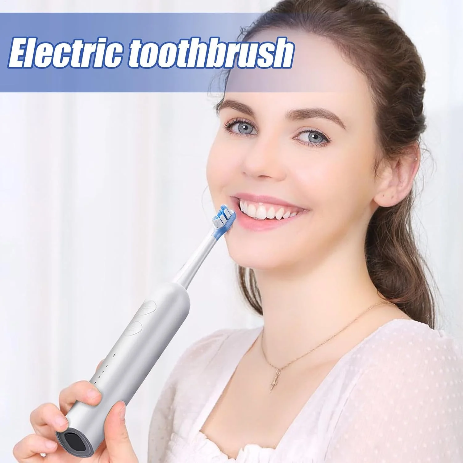 مسواک برقی بزرگسالان - دسته ضد لغزش ضد آب، برس نرم برای تمیز کردن دندان | لوازم بهداشت دهان و دندان، لوازم تمیز کننده عمیق با 2 سر برس