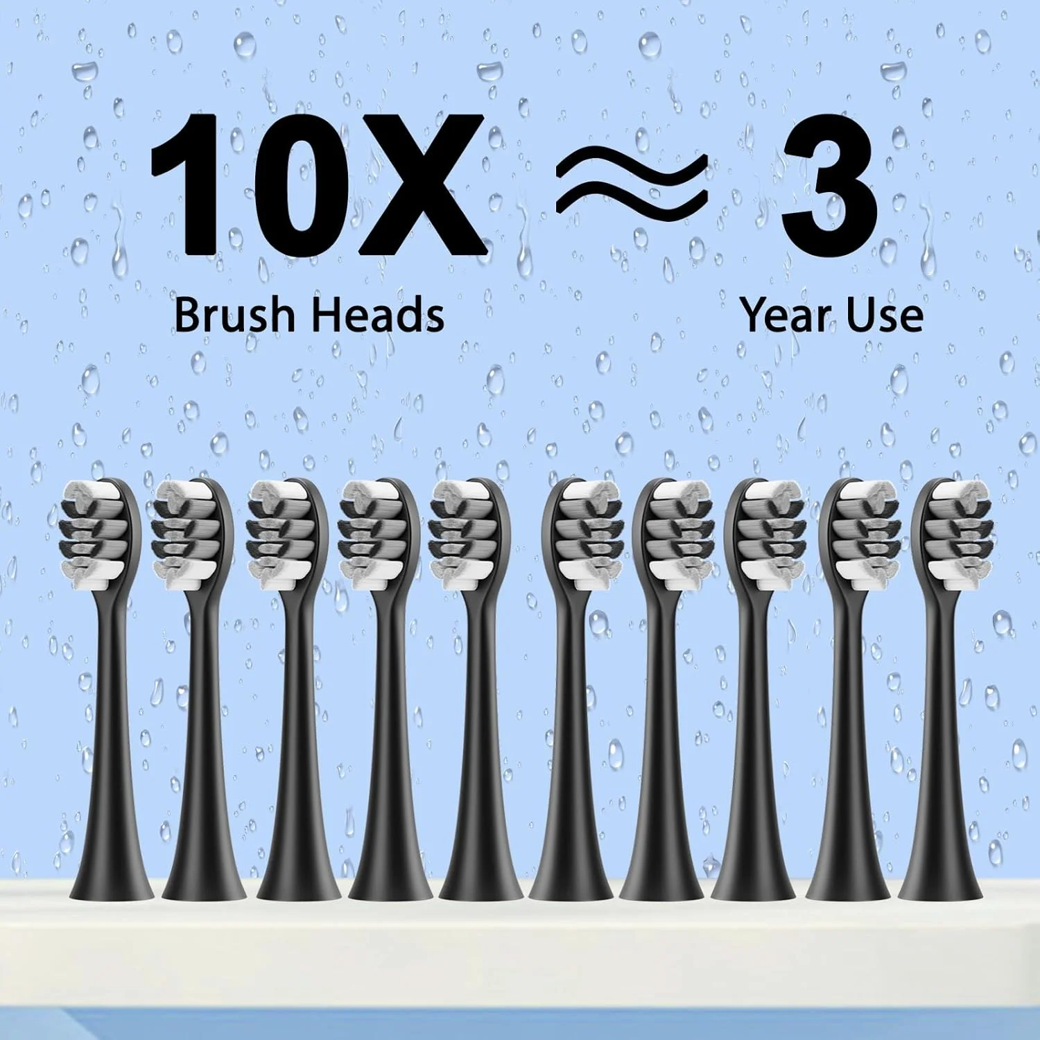 مسواک برقی سونیک Fairir با 10 سری مسواک برای بزرگسالان و کودکان، تا 30 روز با یک بار شارژ، 5 حالت، تایمر هوشمند 2 دقیقه ای داخلی، مسواک برقی ضد آب IPX8 (مشکی خالص)