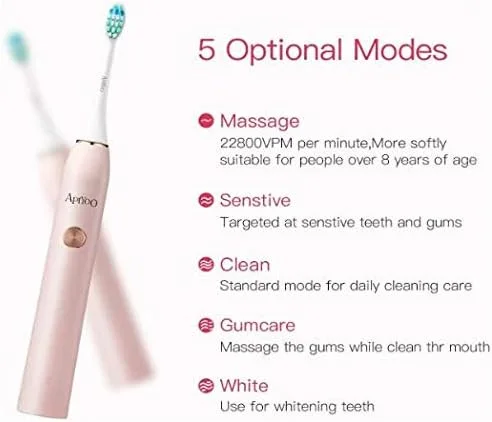 مسواک برقی سونیک APIYOO، مسواک قابل شارژ بی سیم P7، ضد آب IPX7 با 5 حالت مسواک زدن، تایمر هوشمند 2 دقیقه ای برای بزرگسالان. (سه رنگ) (سفید) مسواک برقی سونیک APIYOO، مسواک قابل شارژ بی سیم P7، ضد آب IPX7 با 5 حالت مسواک زدن، تایمر هوشمند 2 دقیقه ای برای بزرگسالان. (سه رنگ) (سفید)