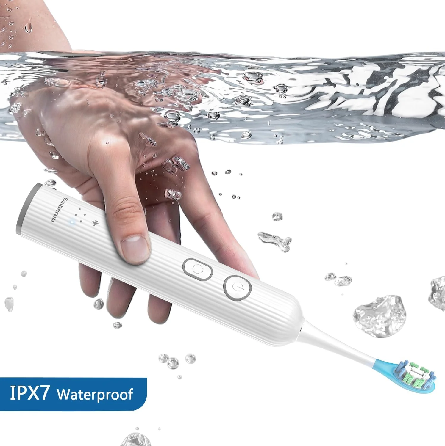 مسواک برقی ارتعاشی و نوسانی EnnbeRuu برای بزرگسالان و نوجوانان، مسواک برقی صوتی بی سیم با 6 سر برس، ضد آب IPX7، عمر باتری 60 روز