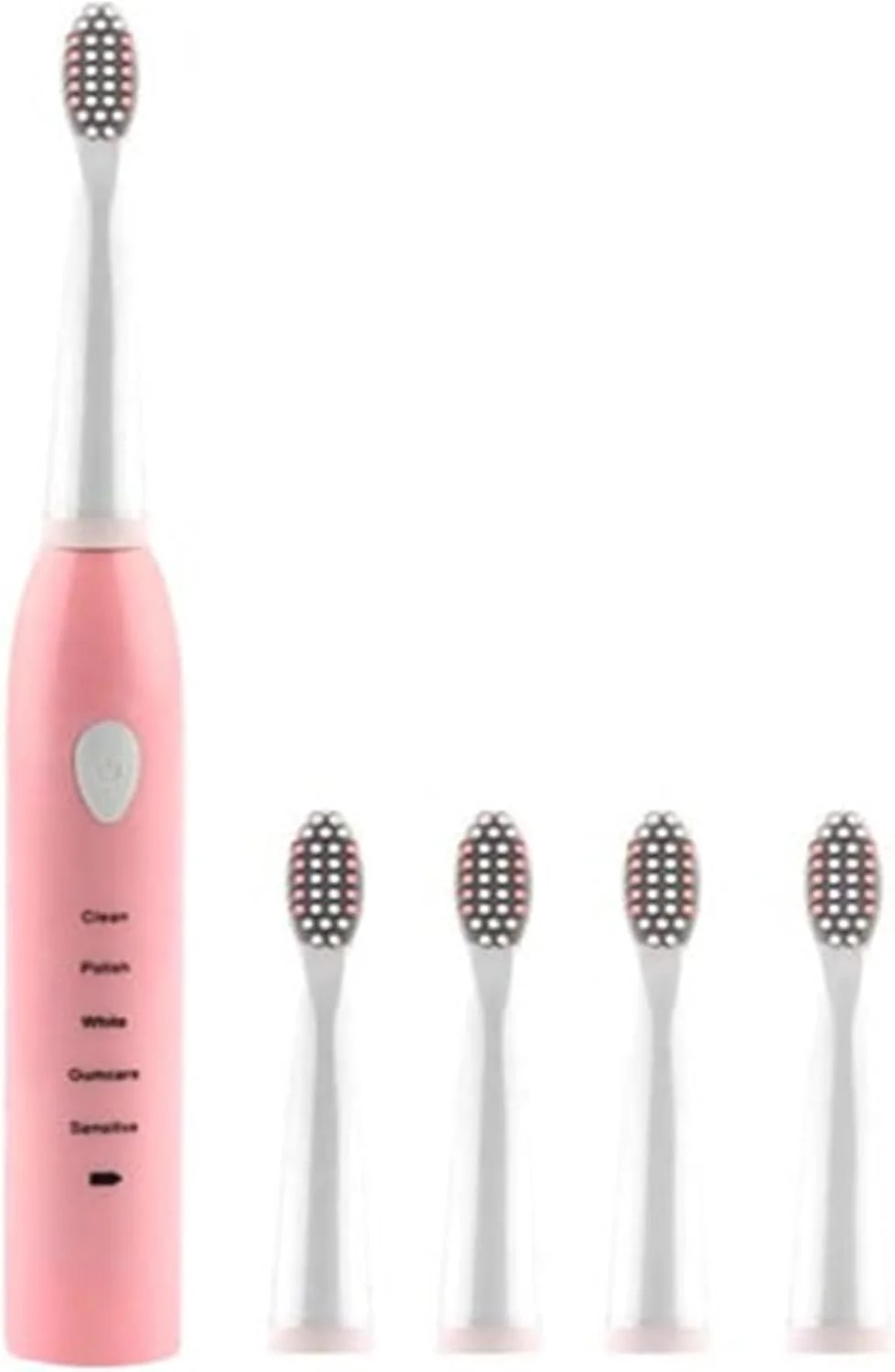 مسواک برقی سونیک هالامودو، شامل 4 سری تعویضی رایگان به عنوان هدیه، ایده آل برای استفاده بزرگسالان، کودکان و زوج ها، مسواک ضد آب با شارژ سریع USB (صورتی)