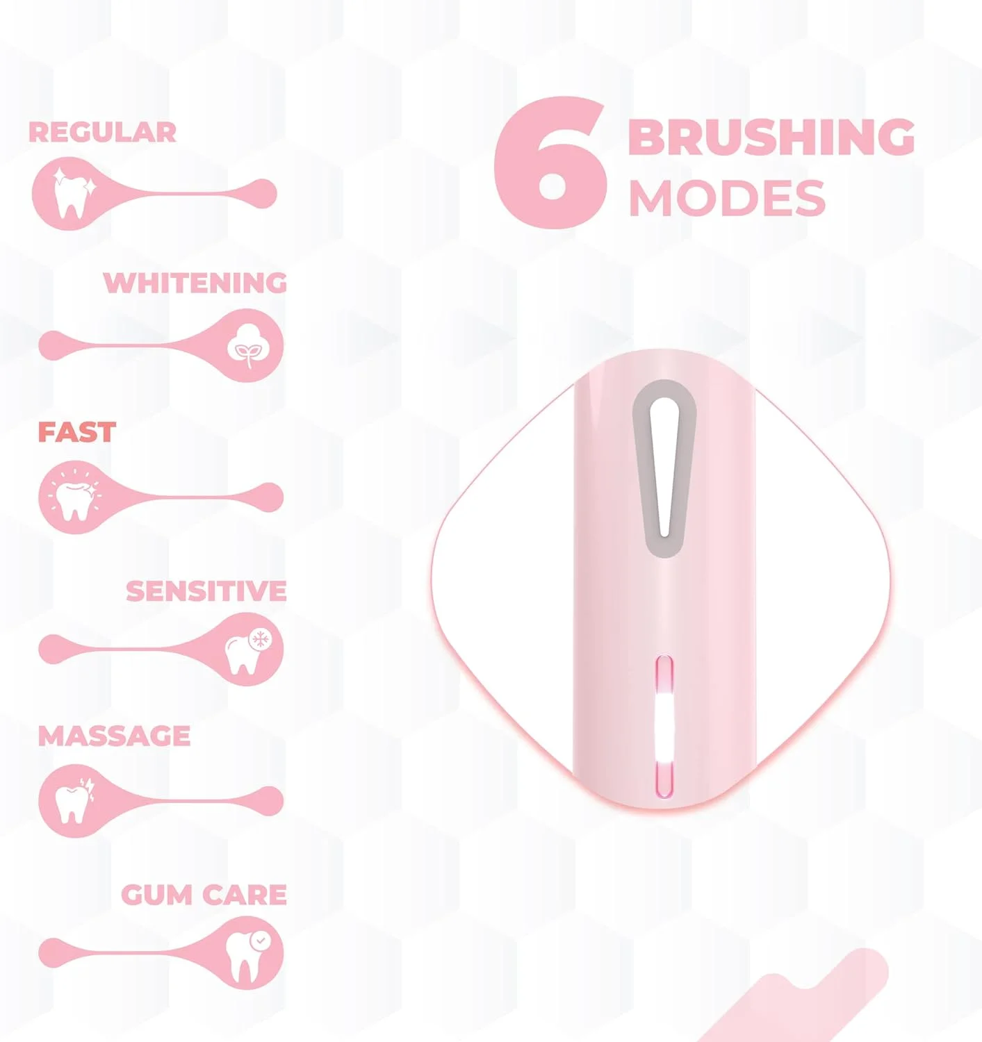 مسواک برقی الترا فلو Hammer به همراه 3 سری قابل تعویض، مناسب برای آقایان و بانوان، 6 حالت مسواک زدن، باتری قابل شارژ، ضد آب، 31000 دور در دقیقه، برس های فوق العاده نرم، برقی