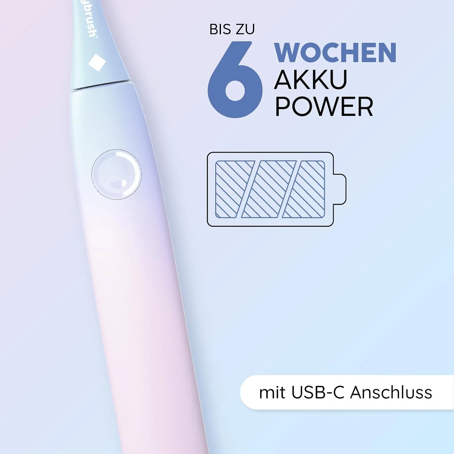 مسواک برقی happybrush مدل Eco Vibe Lite [برنده تست] ست استارتر - مسواک سونیک با باتری با دوام 6 هفته ای به همراه 3 سر یدکی مسواک، رنگ های پاستلی