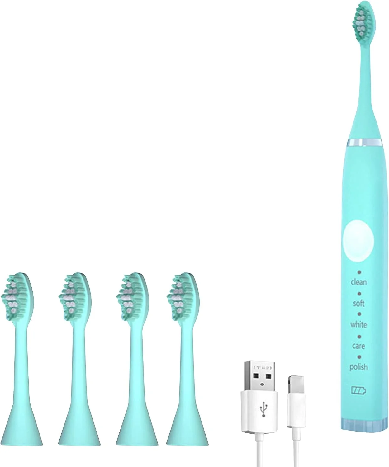 مسواک برقی Nahamo، ۴ سری مسواک، شارژ USB، ۵ حالت با تایمر هوشمند، فرکانس بالا و برس های نرم، کیت مسواک بزرگسالان