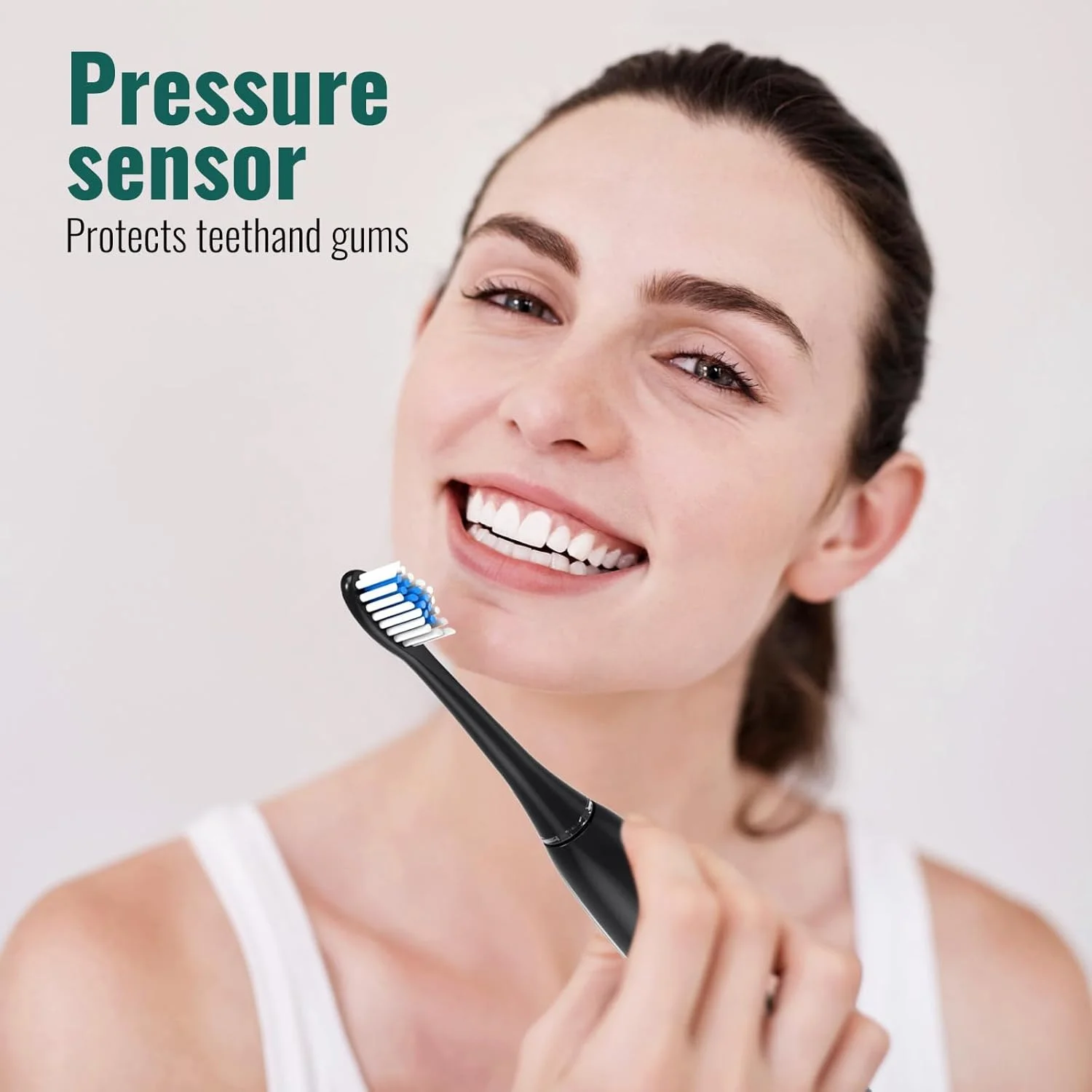 مسواک برقی صوتی شارژی NBGRLVS برای بزرگسالان با 4 سر برس، 3 حالت، تایمر هوشمند 2 دقیقه ای و شارژ سریع 6 ساعته - ایده آل برای مسافرت و مراقبت آسان از دندان (مشکی)