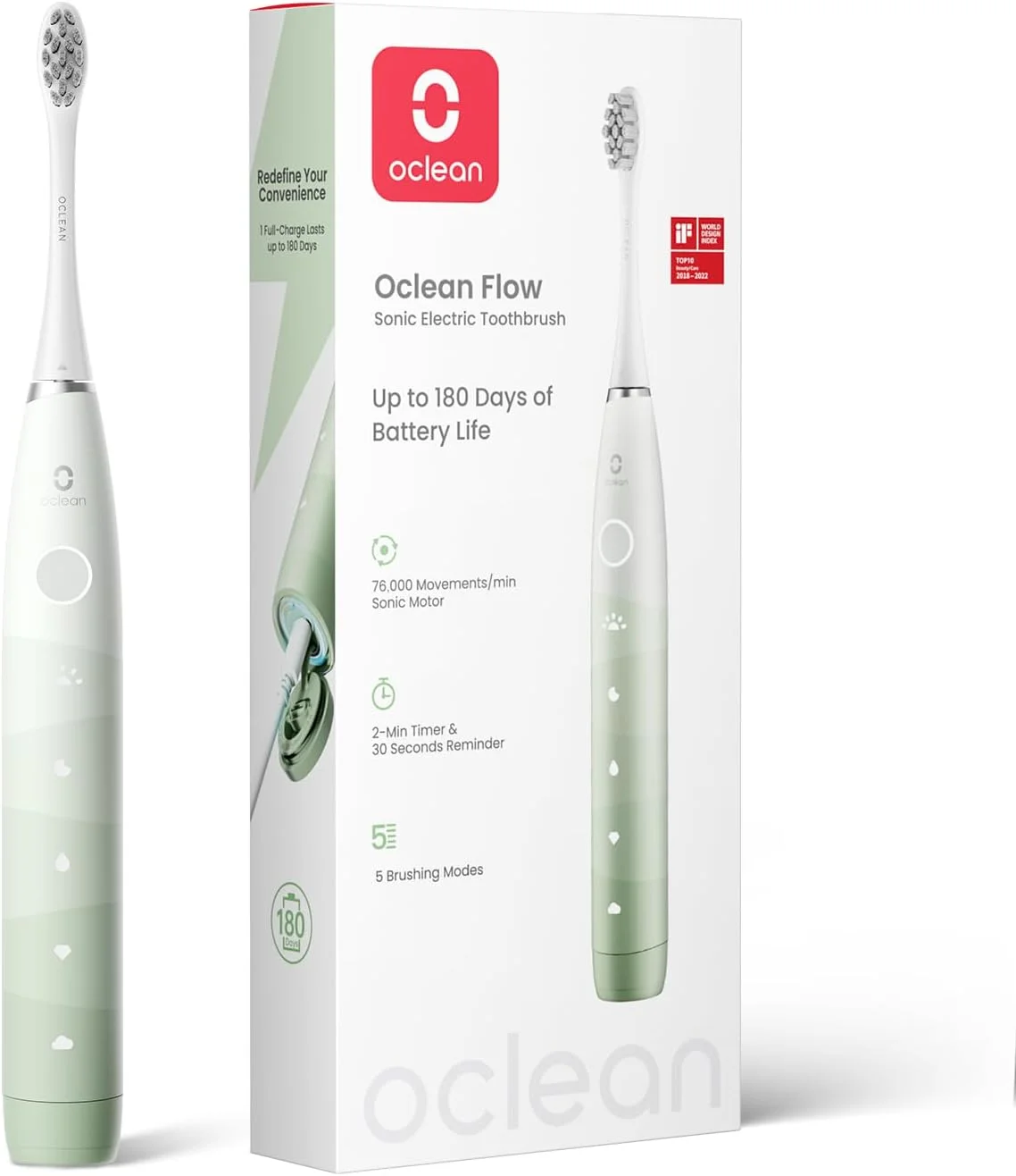 مسواک هوشمند Oclean Flow رنگ سبز