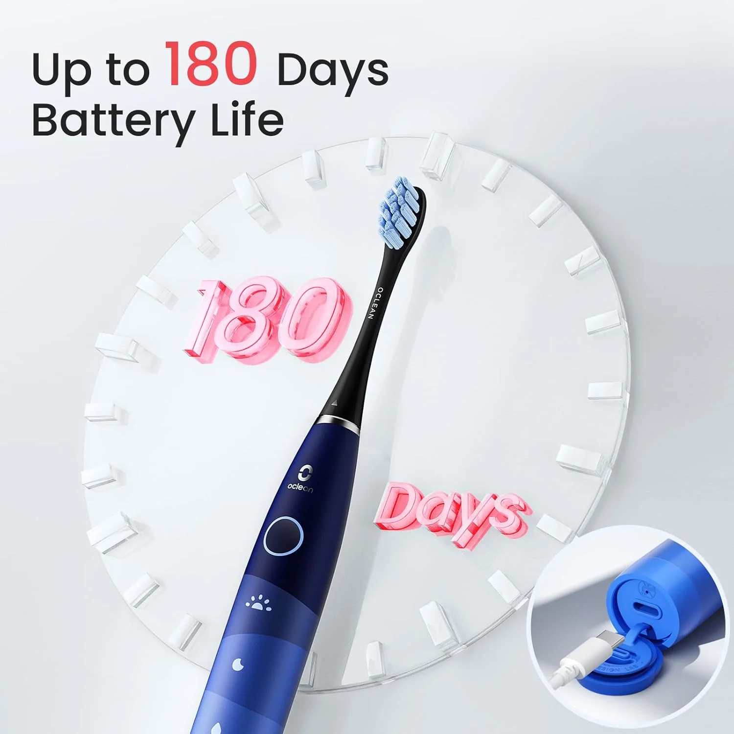 مسواک برقی اوکلین مدل Flow Travel Go، رنگ آبی