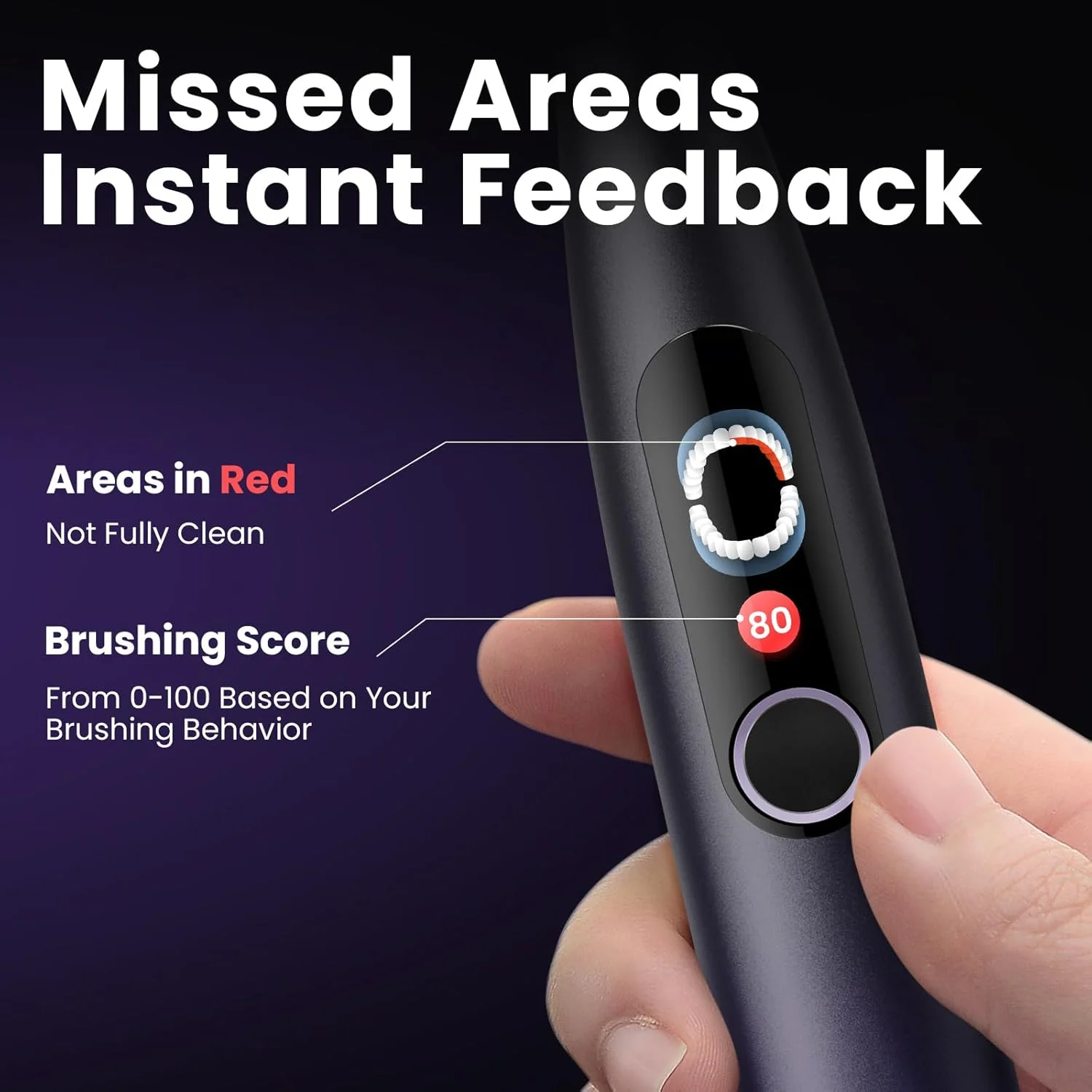 مسواک برقی اوکلین سری X Pro، ست مسافرتی، 6 سری و کیف مسافرتی، 3 حالت و صفحه لمسی هوشمند، ردیابی لحظه ای، 30 روز عمر باتری، تایمر و یادآوری، ست بنفش