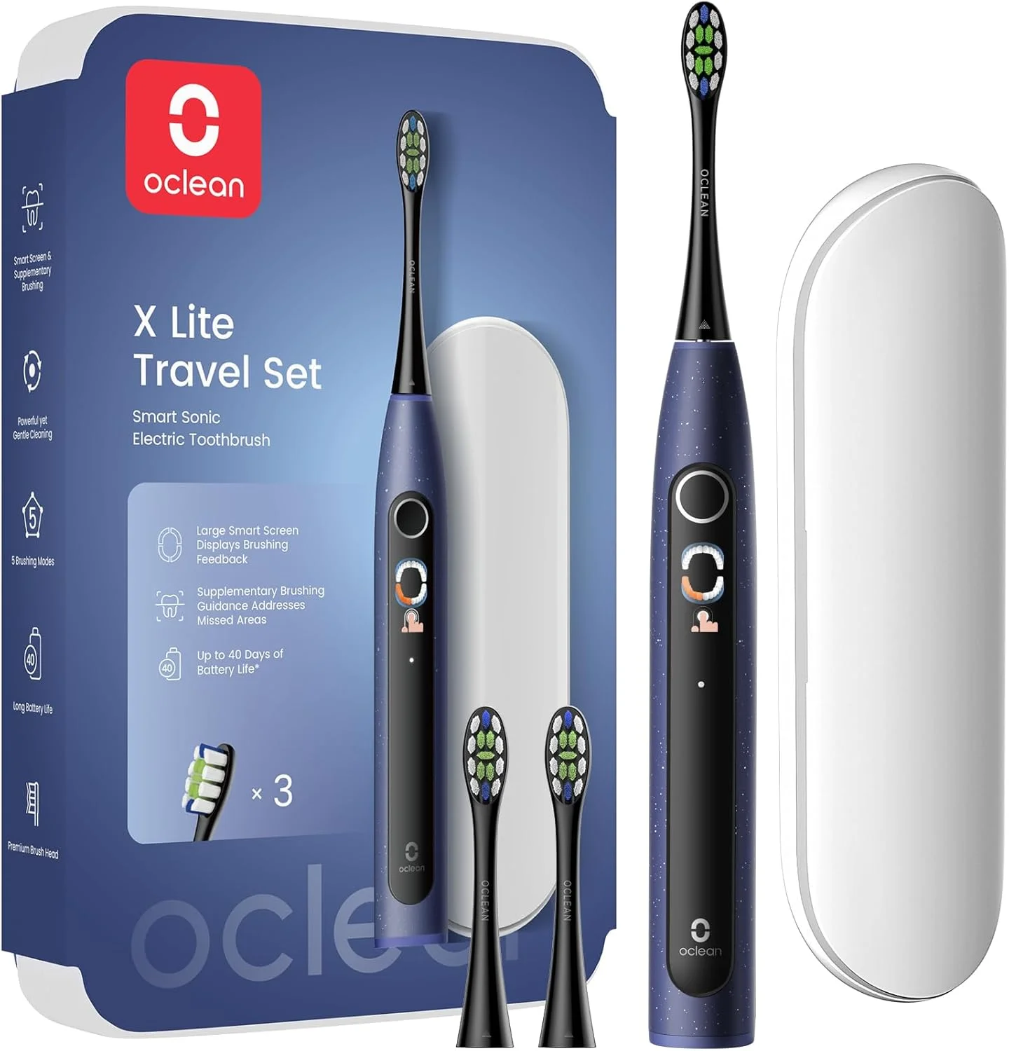 مسواک هوشمند اولين X Lite، ست مسافرتی، رنگ آبی