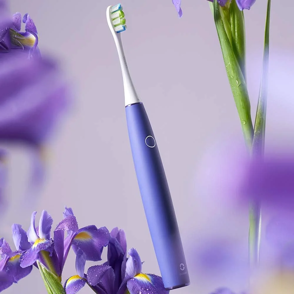 مسواک برقی هوشمند اولين ایر 2، فوق العاده بی صدا، قابل حمل، با عمر باتری طولانی 30 روزه، شارژ سریع 2.5 ساعته، ضد آب IPX7، بنفش