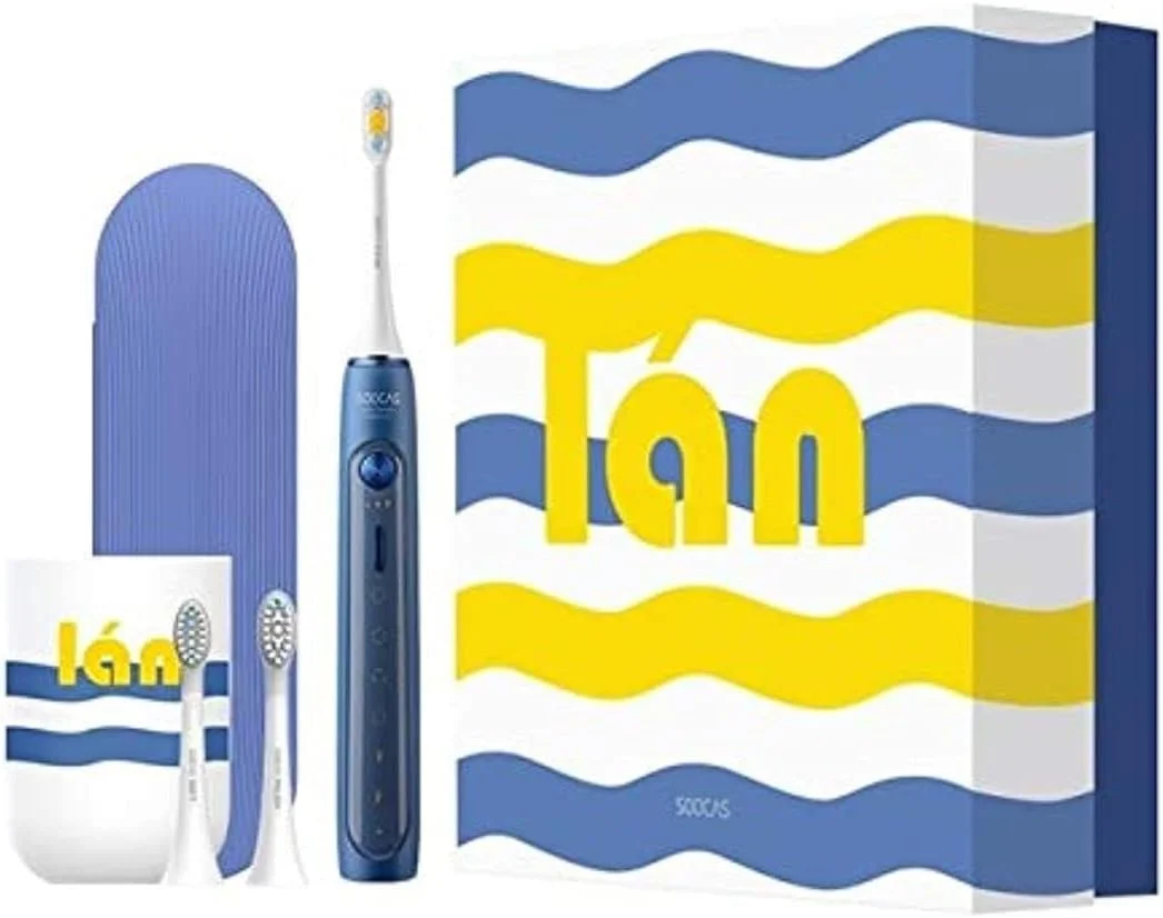 مسواک برقی نیاویوفنگ - مسواک برقی سونیک Soocas X5 قابل شارژ ضد آب Mijia، مسواک برقی ارتقا یافته با تمیز کردن خودکار فراصوتی X3 (صورتی به همراه پاک کننده)