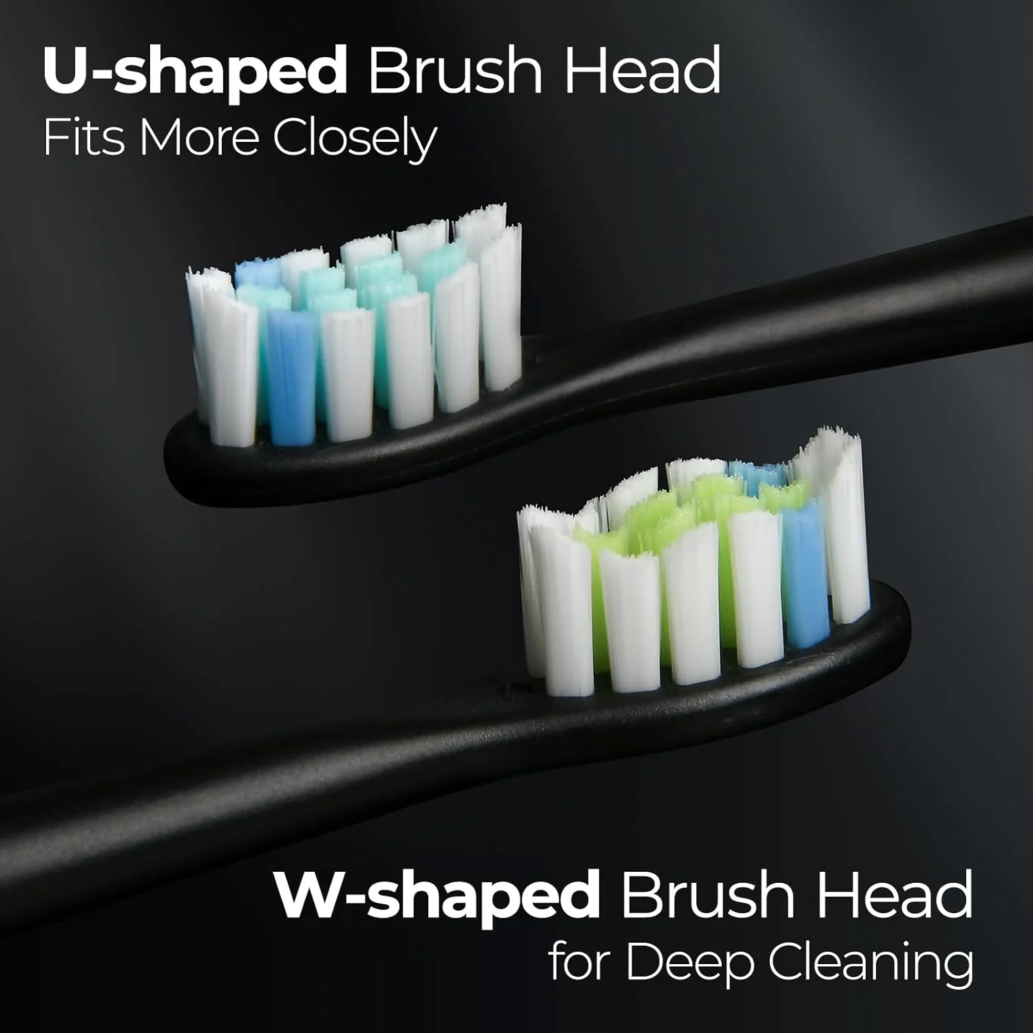 مسواک برقی سونیک MOPIKO برای بزرگسالان - مسواک برقی مشکی قابل شارژ سونیک با 5 حالت و 8 سری مسواک