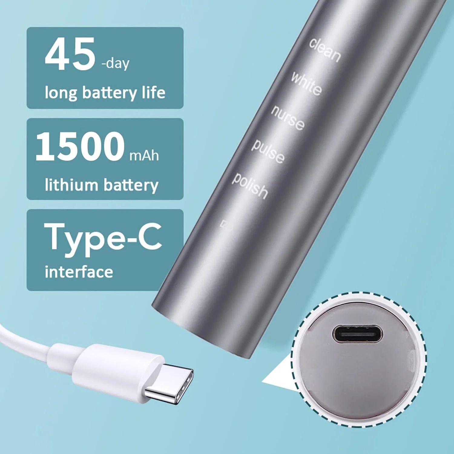 مسواک برقی Mhepzol با 8 سری مسواک و کیف مسافرتی برای بزرگسالان و کودکان، مسواک برقی قابل شارژ با قدرت بالا، 5 حالت قابل تنظیم، تایمر هوشمند 2 دقیقه ای داخلی