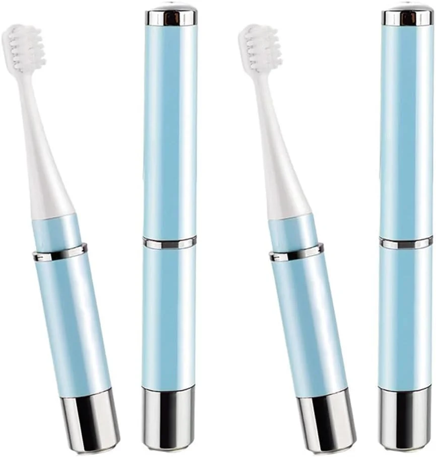 مسواک برقی صوتی مارگون مدل ES-230 با حالت پاکسازی و ماساژ، ضد آب IPX7، مسواک قابل حمل برای بزرگسالان و کودکان، پاکسازی قدرتمند و سفید کننده (آبی، بسته 2 عددی A)