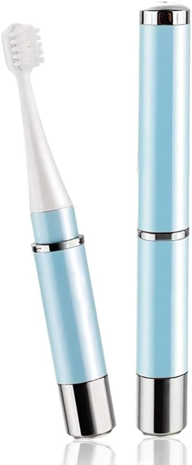 مسواک برقی صوتی مارگون مدل ES-230 با حالت پاکسازی و ماساژ، ضد آب IPX7، مسواک قابل حمل برای بزرگسالان و کودکان، پاکسازی قدرتمند و سفید کننده (آبی، بسته 2 عددی A)