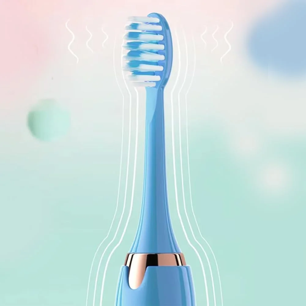 مسواک برقی صوتی مارگون مدل W816، با باتری، دارای 2 سری یدکی، ضد آب IPX7، تمیز کننده عمیق (آبی)