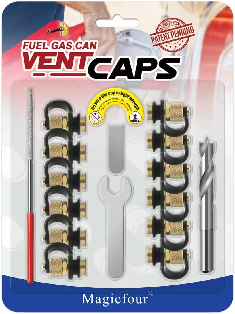 دریچه هواکش درب باک بنزین Magicfour، بسته 3 عددی، کیت جایگزین دریچه هواکش برای باک بنزین، آب و روغن برای جریان سریعتر، بدون نیاز به کشیدن سیم