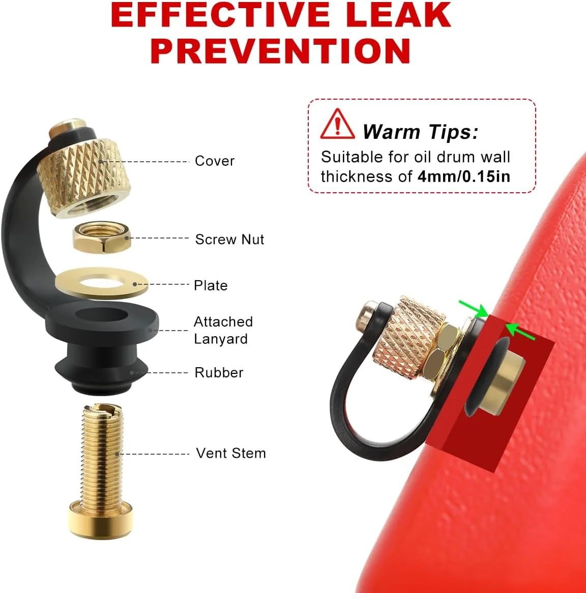 دریچه هواکش درب باک بنزین Magicfour، بسته 3 عددی، کیت جایگزین دریچه هواکش برای باک بنزین، آب و روغن برای جریان سریعتر، بدون نیاز به کشیدن سیم