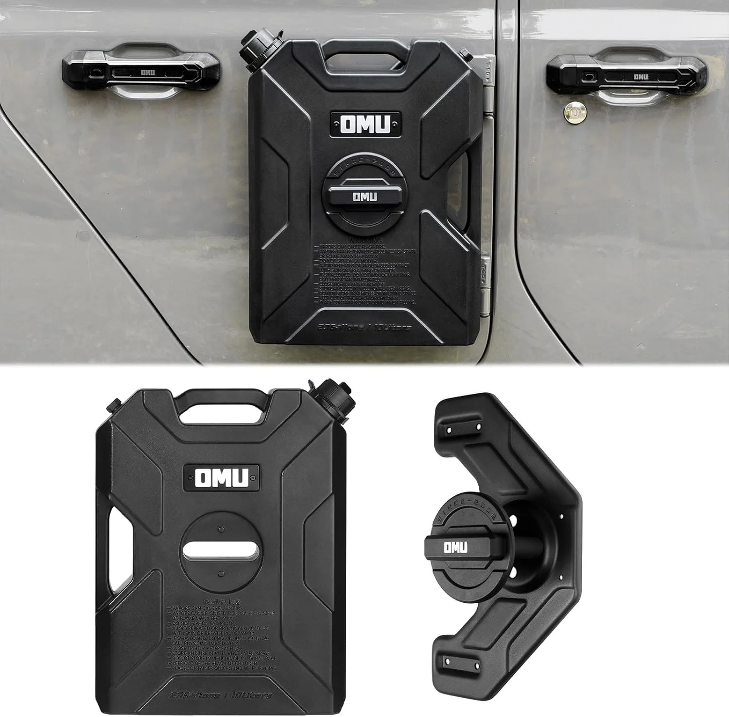 مخزن لولای درب MAIKER با ظرفیت 10 لیتر به همراه پایه، سازگار با جیپ رانگلر JK JL گلادیاتور JT مدل 2007-2024، صفحه پشتی با خروجی، مخزن ذخیره آب پشتیبان، 1 عدد