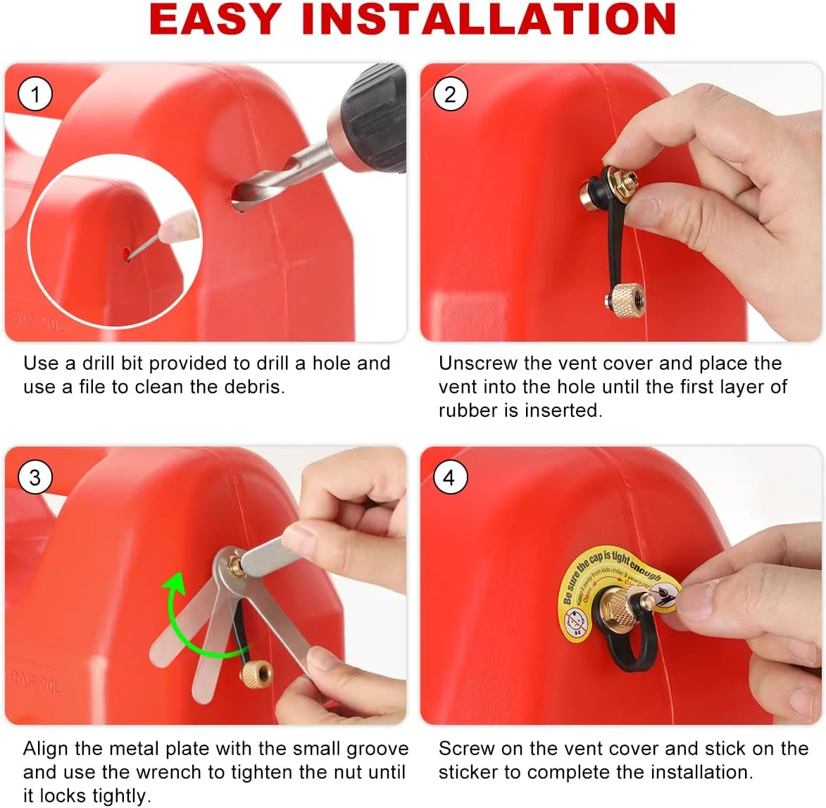 دریچه هواکش درب باک بنزین Magicfour، بسته 3 عددی، کیت جایگزین دریچه هواکش برای باک بنزین، آب و روغن برای جریان سریعتر، بدون نیاز به کشیدن سیم