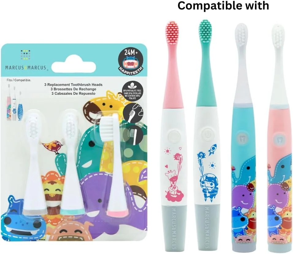 مسواک برقی سیلیکونی کودکانه سونیک مارکوس و مارکوس به همراه 3 سری مسواک نایلونی | مسواک برقی برای کودکان | 3+ | صورتی