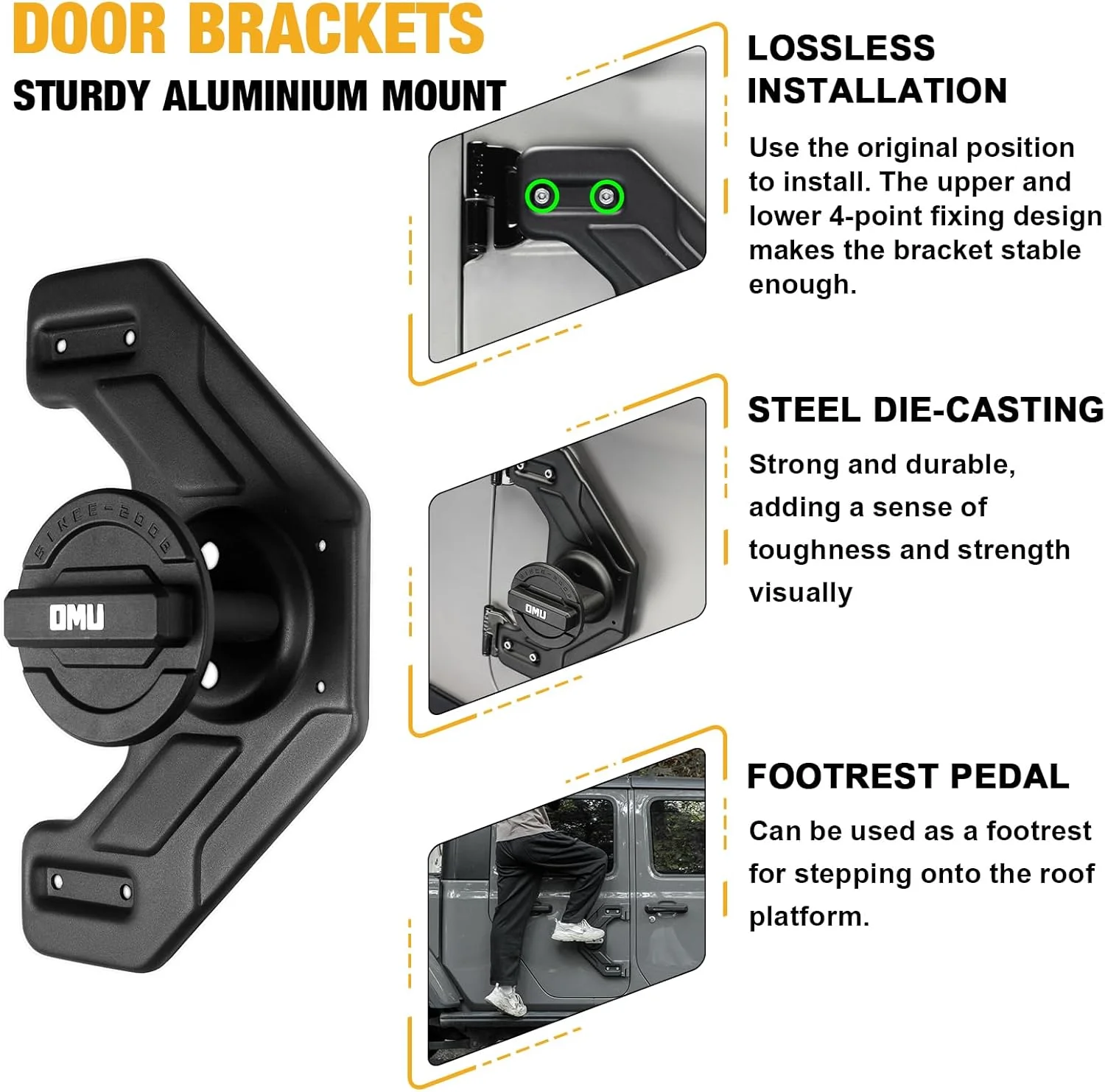 مخزن لولای درب MAIKER با ظرفیت 10 لیتر به همراه پایه، سازگار با جیپ رانگلر JK JL گلادیاتور JT مدل 2007-2024، صفحه پشتی با خروجی، مخزن ذخیره آب پشتیبان، 1 عدد