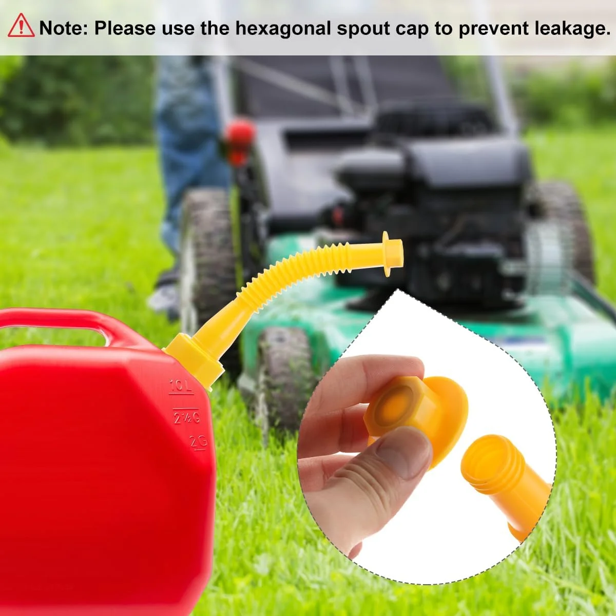 مجموعه تعویض نازل و درپوش هواکش برای گالن های بنزین Magicfour، سازگار با اکثر گالن های ۱/۲/۵/۱۰ گالنی، جایگزین نازل گالن های قدیمی، ضد نشت