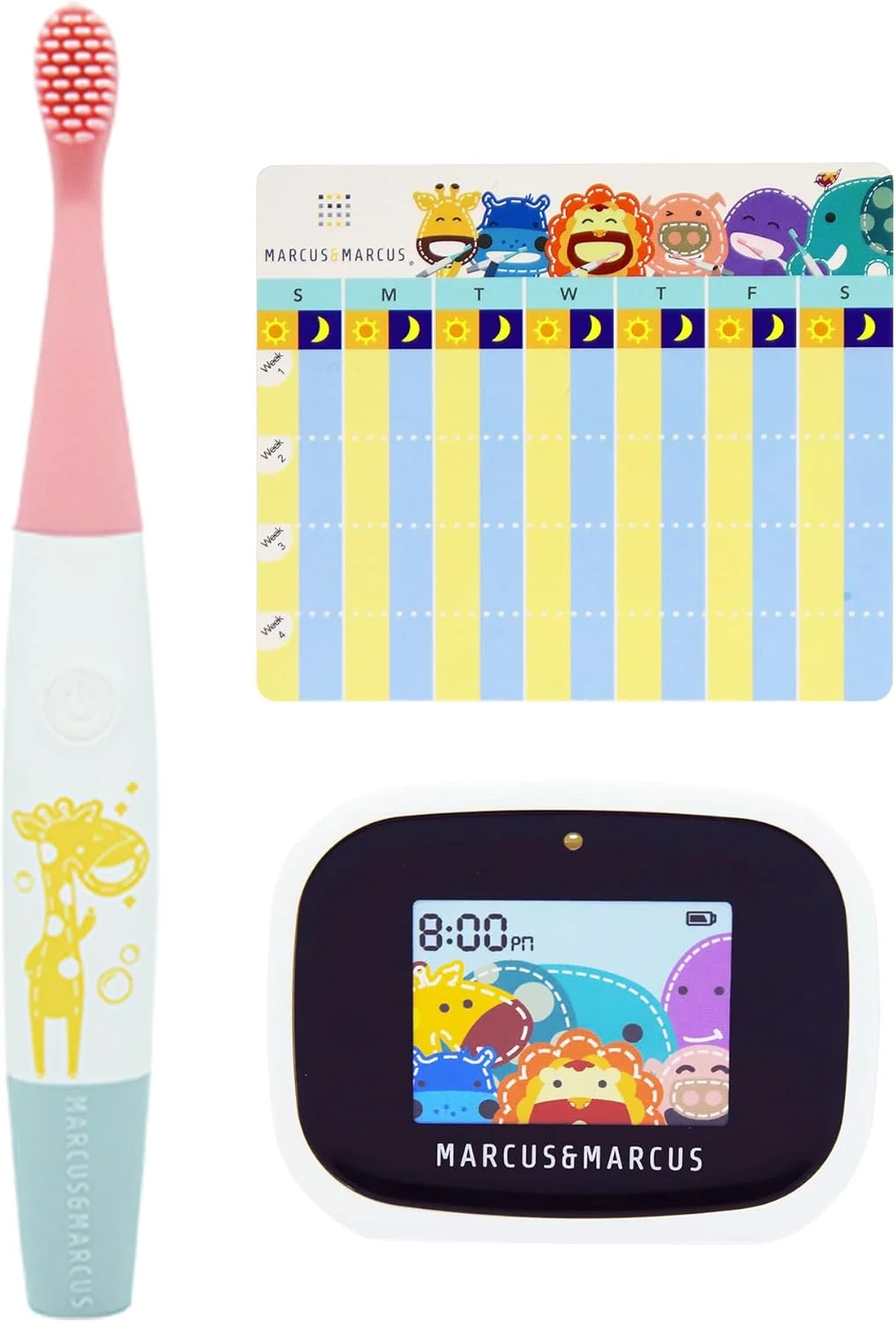 ست مسواک برقی سیلیکونی سونیک تعاملی کودک مارکوس و مارکوس - لولا