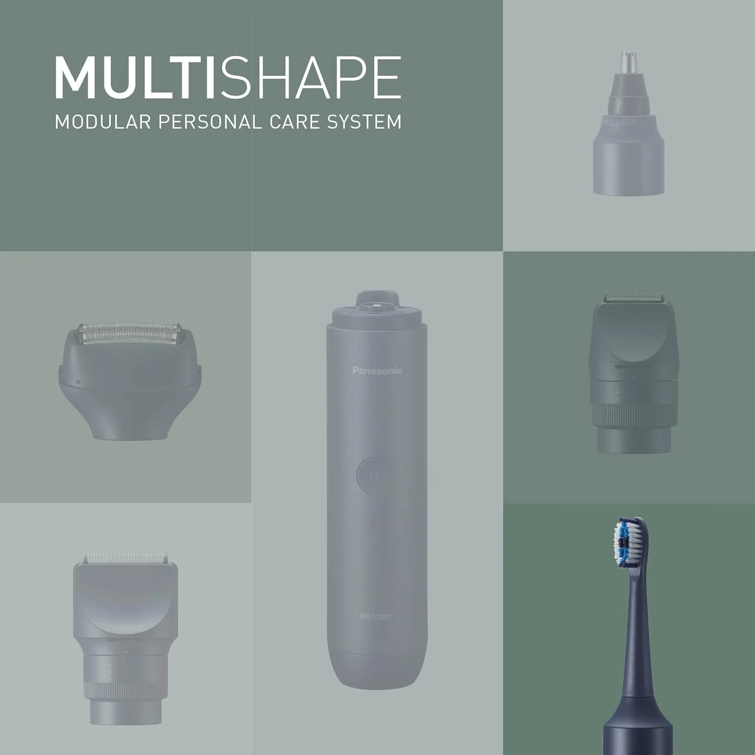 سری مسواک صوتی پاناسونیک مدل ER-CTB1 Multishape به همراه 2 سری