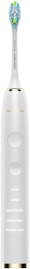 پکیج پنج سر برس مسواک برقی صوتی ضد آب با شارژ القایی و 200 روز عمر باتری (رنگ: سفید)