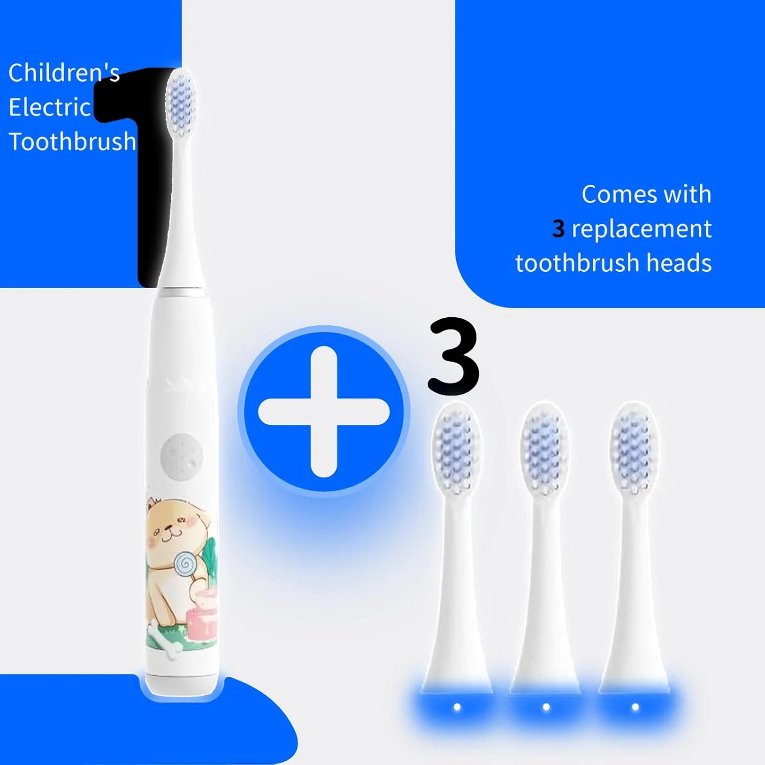 مسواک برقی شارژی کودکانه LYAROMIS Sonic با 4 برس نرم، 3 حالت با حافظه، تمیز کردن آسان، ضد آب IPX7، تایمر 2 دقیقه ای برای کودکان پسر و دختر 3 سال به بالا