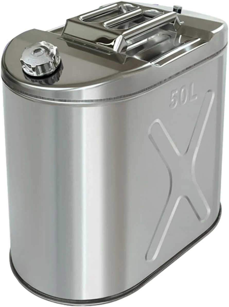 مخزن سوخت استیل ضد زنگ با لوله - طراحی ضد نشت برای نگهداری ایمن بنزین، گازوئیل، روغن خوراکی و آب