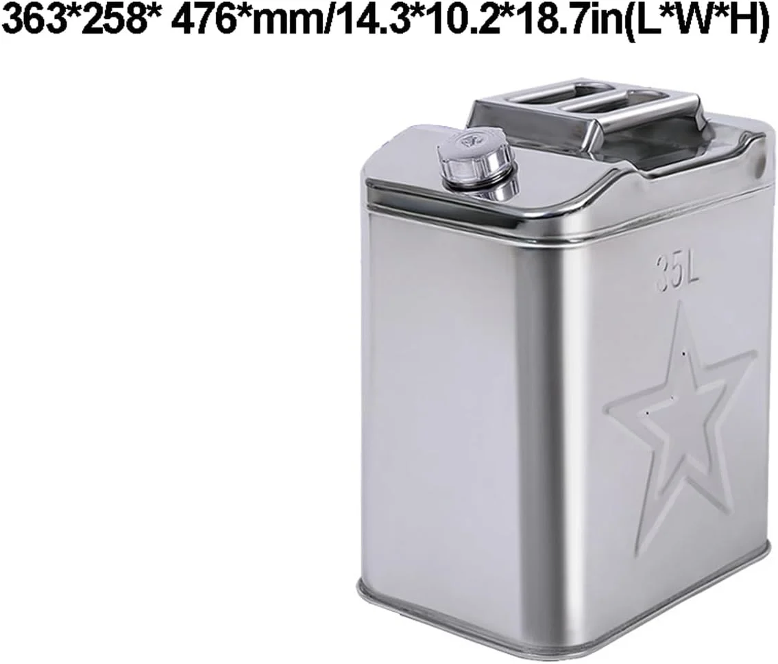 مخزن بنزین استیل ضد زنگ با لوله سوخت - ایده آل برای نگهداری بنزین، گازوئیل، روغن خوراکی یا آب