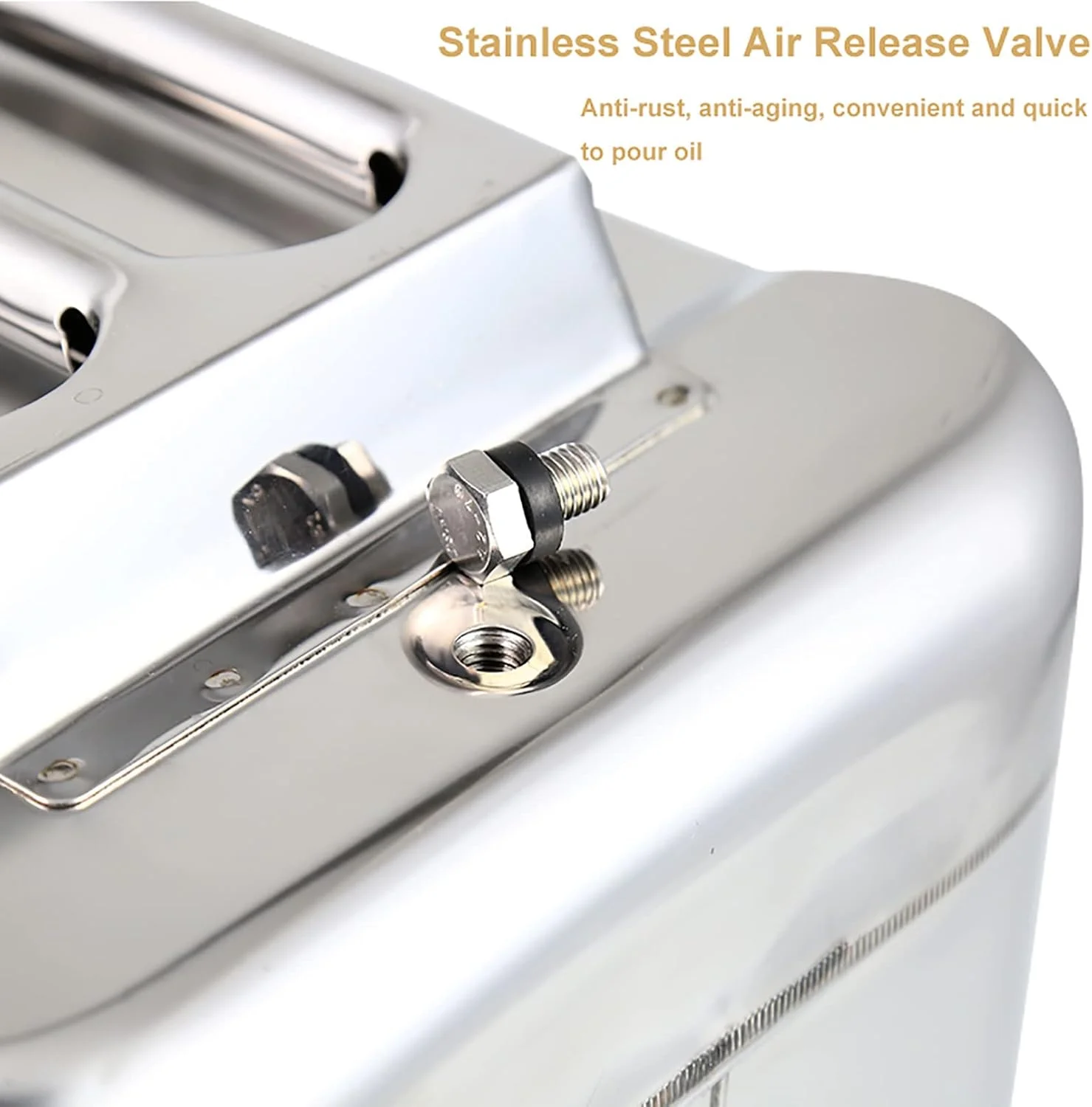 گالن فلزی سوخت از جنس استیل 304، مناسب برای گازوئیل، بنزین، نقره ای، مقاوم و سنگین، ساخته شده از فولاد نورد سرد - در اندازه های 5، 10، 15 و 20 لیتری