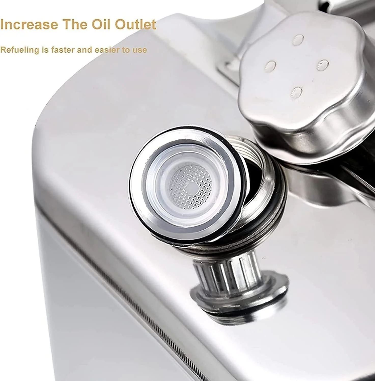 ظرف بنزین، ظرف سوخت فولادی ضد زنگ 304 برای ذخیره سازی سوخت، گازوئیل، نفت، پشتیبان اضطراری برای وسایل نقلیه (A 20L)