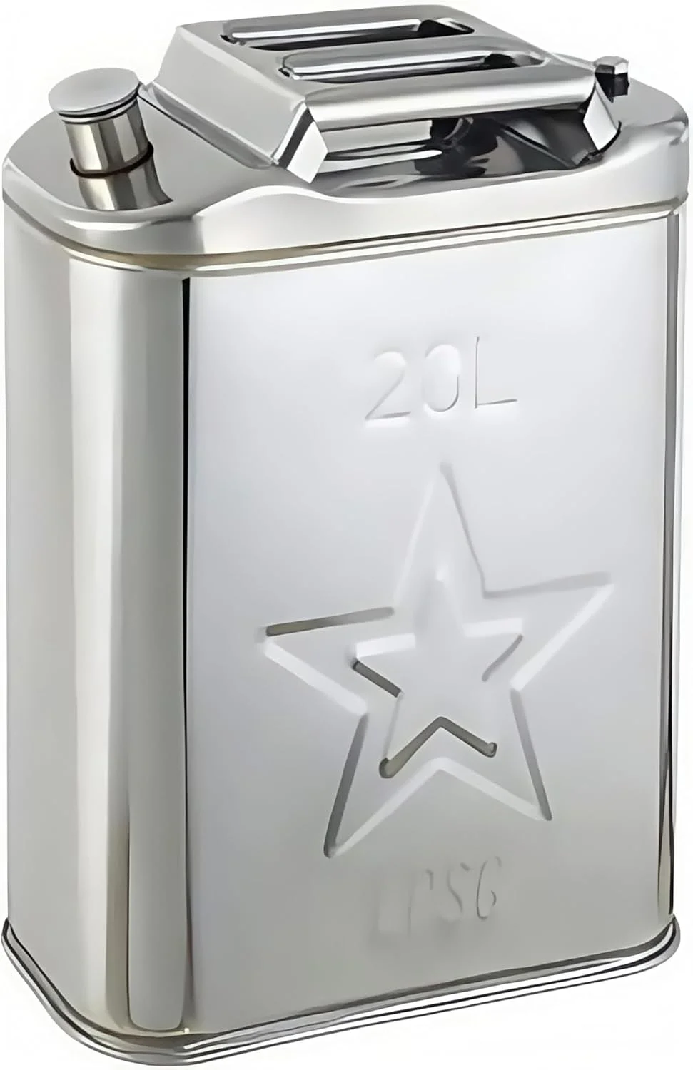 گالن بنزین استیل ضد زنگ با دسته قابل حمل، نازل تهویه اتوماتیک، گالن سوخت خودرو با صرفه جویی در انرژی برای بنزین و گالن فلزی قابل حمل