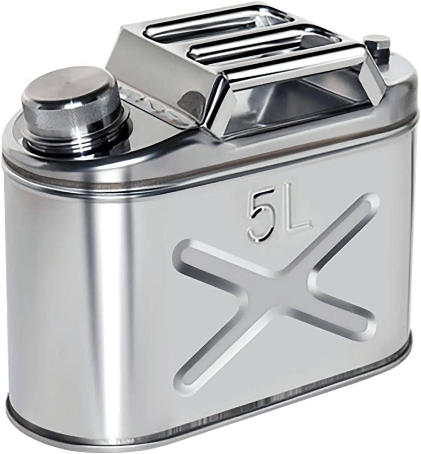 گالن بنزین قابل حمل استیل 304، مخزن سوخت 5 و 10 لیتری - گالن بنزین خودرو و موتورسیکلت برای نگهداری بنزین و روغن - دارای پایه نصب