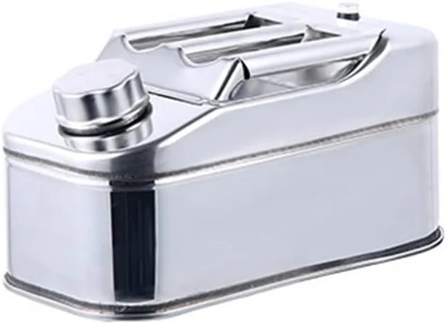 ظرف بنزین اضطراری استیل 304 - ظرف فلزی 5/10/15/20 لیتری برای مخزن بنزین پشتیبان - بادوام و ایمن