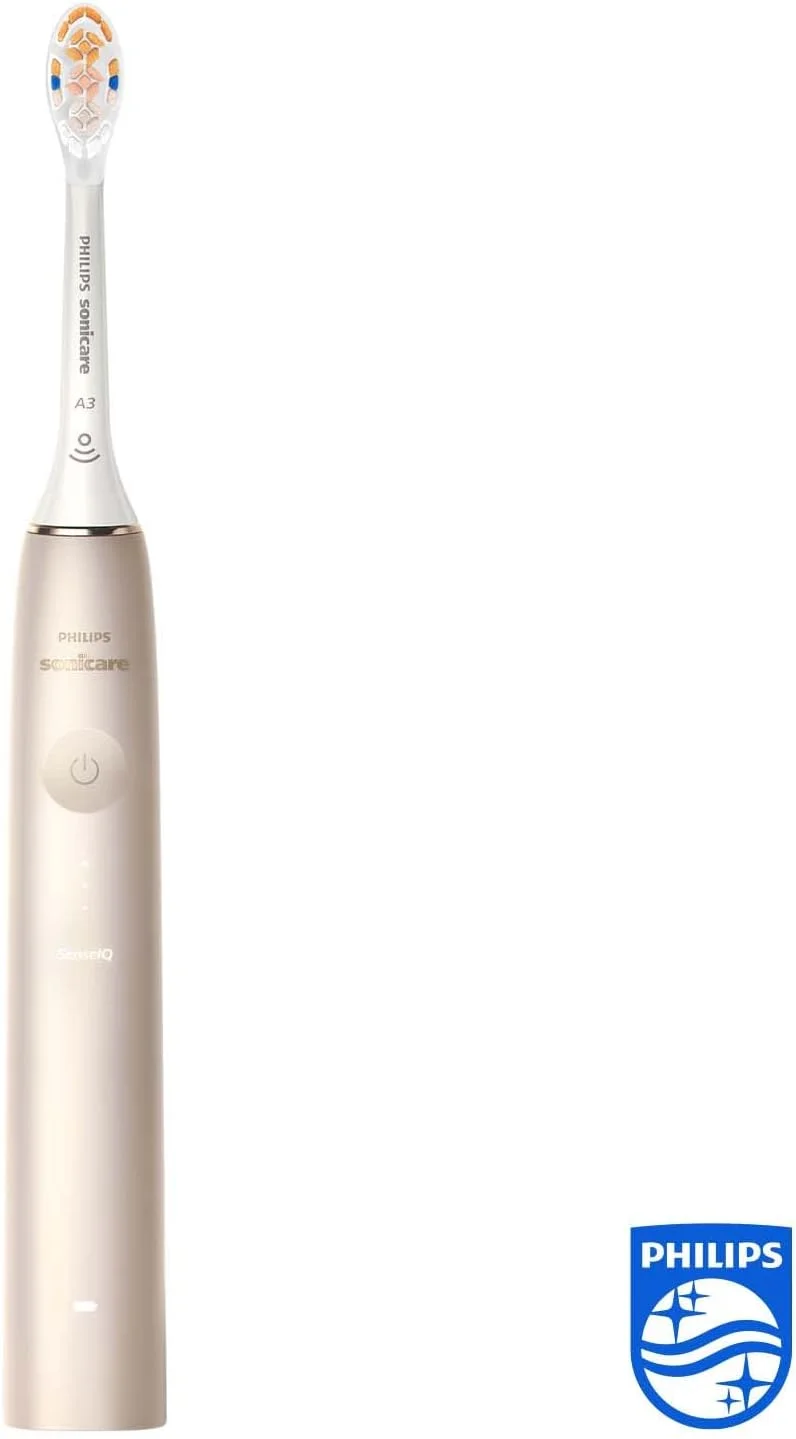 مسواک برقی پیشرفته Philips Sonicare Prestige 9900 مدل HX9992/11 با فناوری SenseIQ، سر برس همه کاره و هوش مصنوعی در اپلیکیشن Philips Sonicare، رنگ: شامپاین