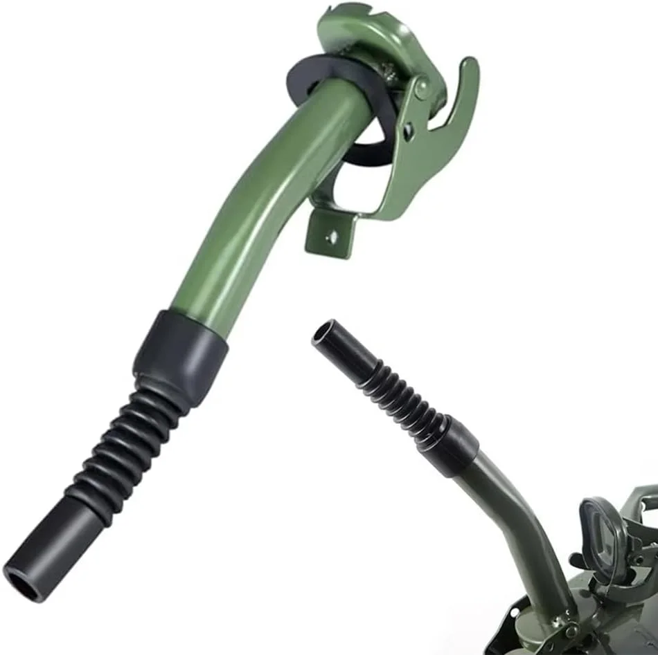 Steel Jerry Can Spout - Steel Spout with Rubber Spout for all Non-CARB NATO style Jerry Cans Leak-Proof Design Easy Pouring
