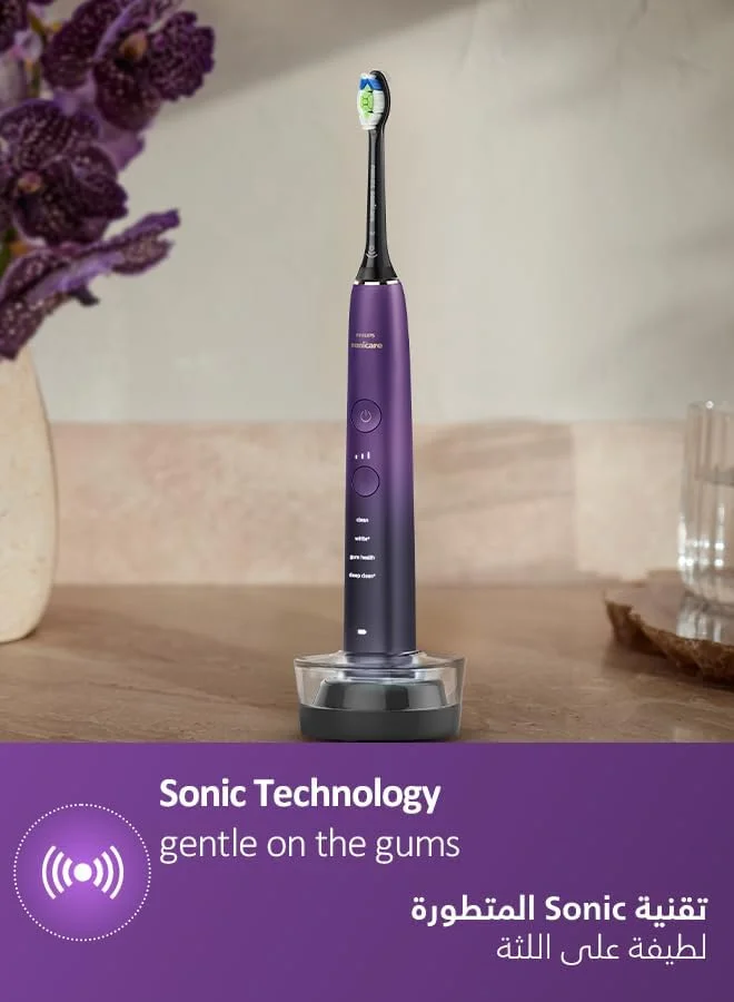 مسواک برقی فیلیپس Sonicare سری 9000 مدل HX9911/95 بنفش، دارای تاییدیه امارات متحده عربی 3 پین