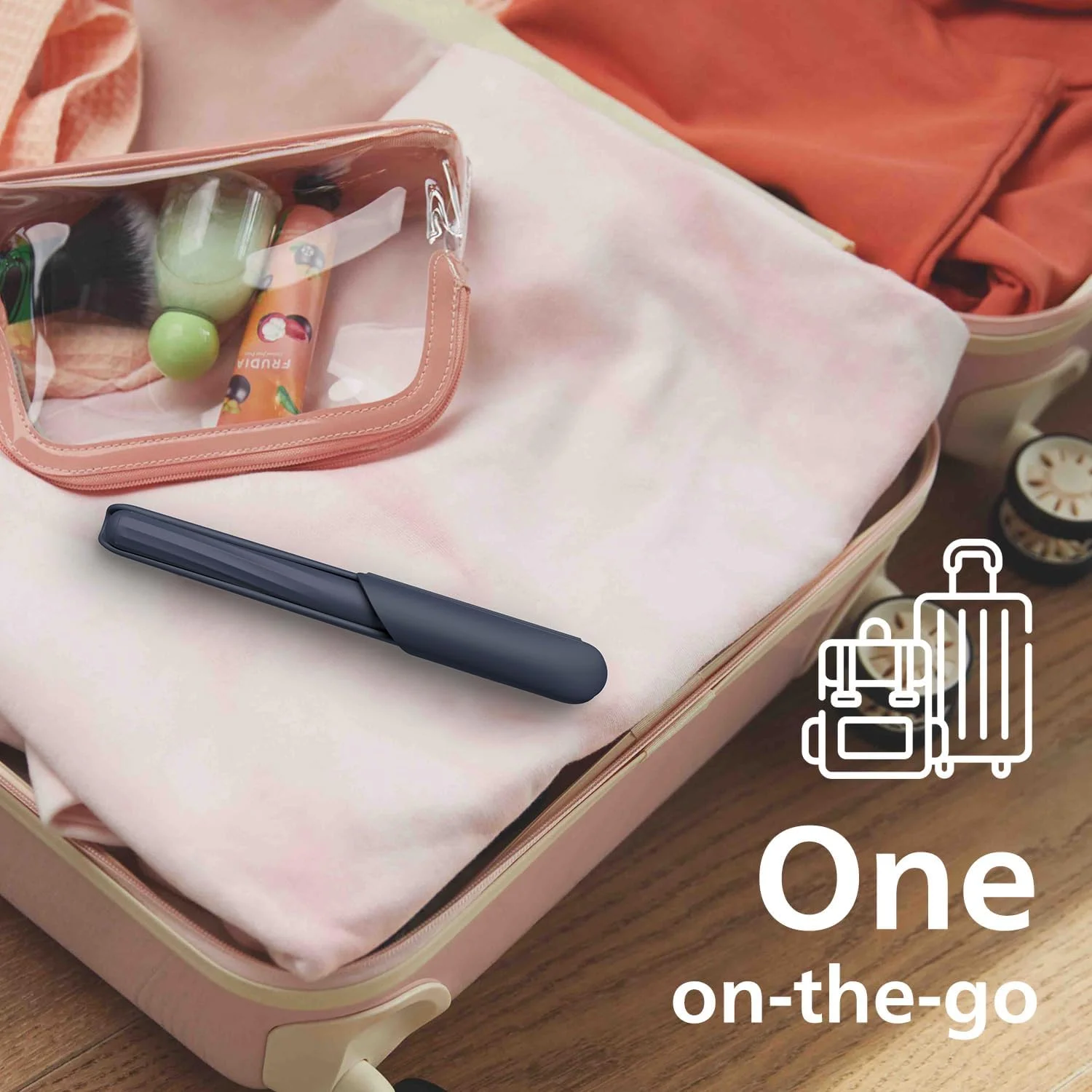 مسواک برقی باتری خور فیلیپس از Sonicare | تایمر هوشمند 2 دقیقه ای و Quadpacer | شیک و سبک | کیف مسافرتی | مسواک باتری خور | برس های نرم | با یک باتری AAA تا 90 روز قابل استفاده است | آبی نیمه شب | HY1100/04