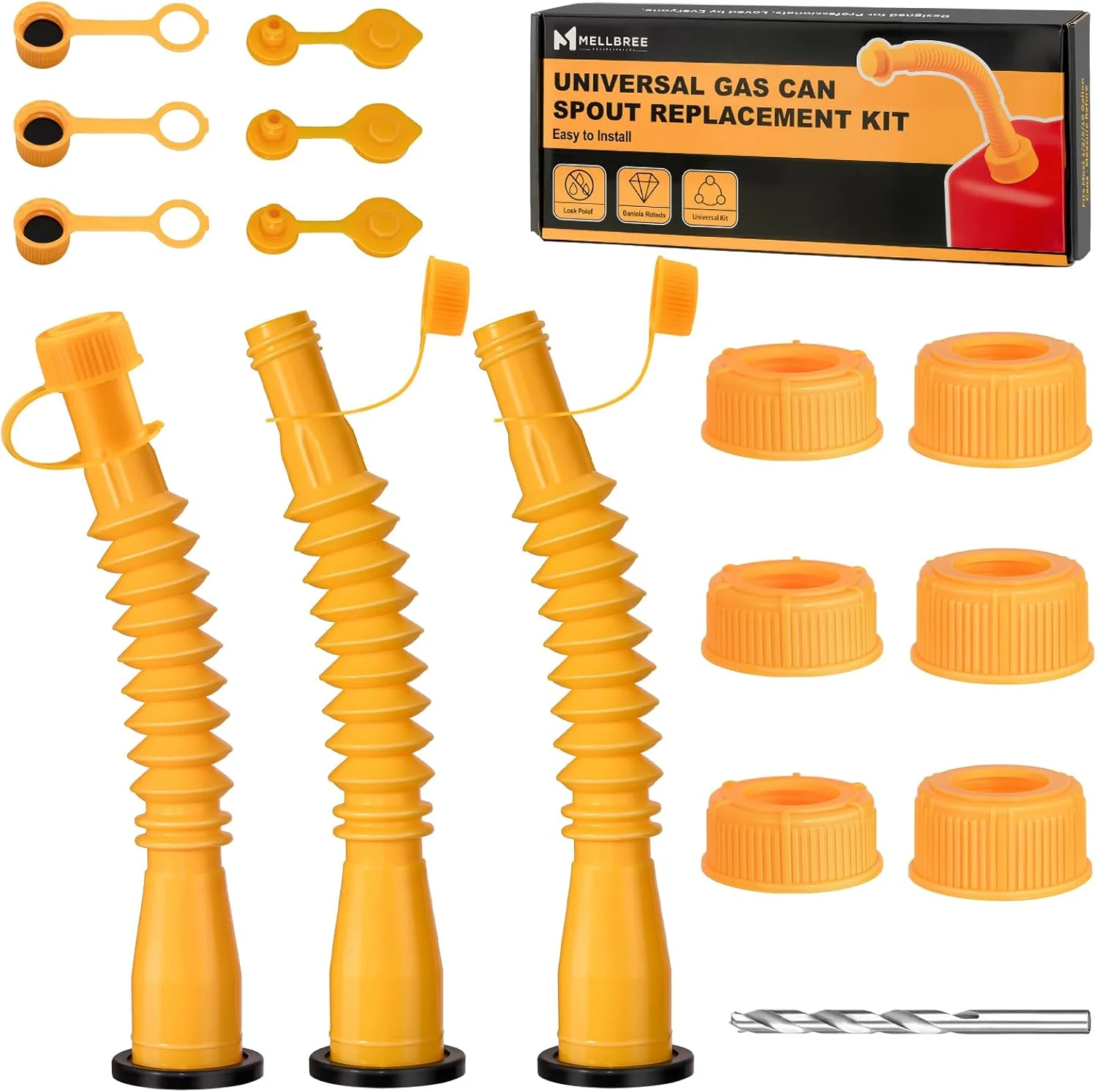 نازل جایگزین برای دبه بنزین، بسته 3 عددی، نازل ارتقا یافته دبه بنزین سازگار با دبه های 1/2/5/10 گالنی، نازل انعطاف پذیر بادوام برای سوخت گیری آسان و جلوگیری از ریختن