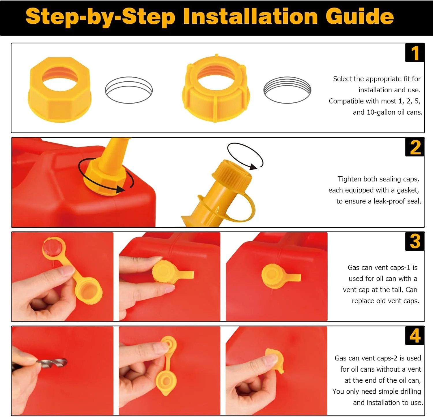 نازل جایگزین برای دبه بنزین، بسته 3 عددی، نازل ارتقا یافته دبه بنزین سازگار با دبه های 1/2/5/10 گالنی، نازل انعطاف پذیر بادوام برای سوخت گیری آسان و جلوگیری از ریختن نازل جایگزین برای دبه بنزین، بسته 3 عددی، نازل ارتقا یافته دبه بنزین سازگار با دبه های 1/2/5/10 گالنی، نازل انعطاف پذیر بادوام برای سوخت گیری آسان و جلوگیری از ریختن