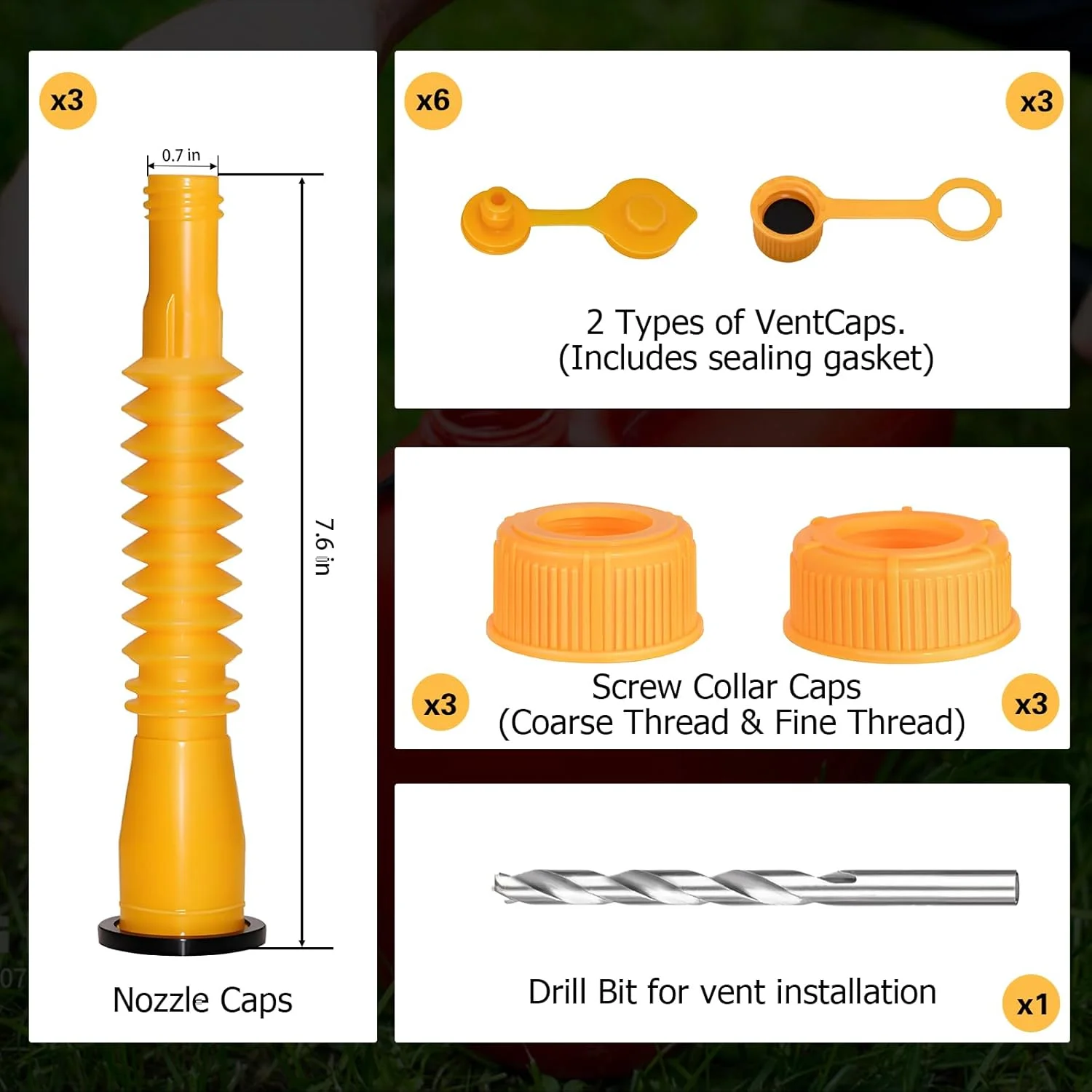 نازل جایگزین برای دبه بنزین، بسته 3 عددی، نازل ارتقا یافته دبه بنزین سازگار با دبه های 1/2/5/10 گالنی، نازل انعطاف پذیر بادوام برای سوخت گیری آسان و جلوگیری از ریختن نازل جایگزین برای دبه بنزین، بسته 3 عددی، نازل ارتقا یافته دبه بنزین سازگار با دبه های 1/2/5/10 گالنی، نازل انعطاف پذیر بادوام برای سوخت گیری آسان و جلوگیری از ریختن