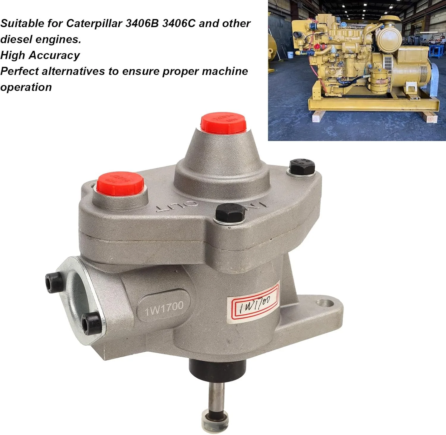 پمپ انتقال سوخت RIZGHWOY مدل 3406B 1W1700 3406C چدن برای 3406B 3406C مصارف خانگی، میادین نفتی، تزریق پیستونی پمپ انتقال سوخت RIZGHWOY مدل 3406B 1W1700 3406C چدن برای 3406B 3406C مصارف خانگی، میادین نفتی، تزریق پیستونی