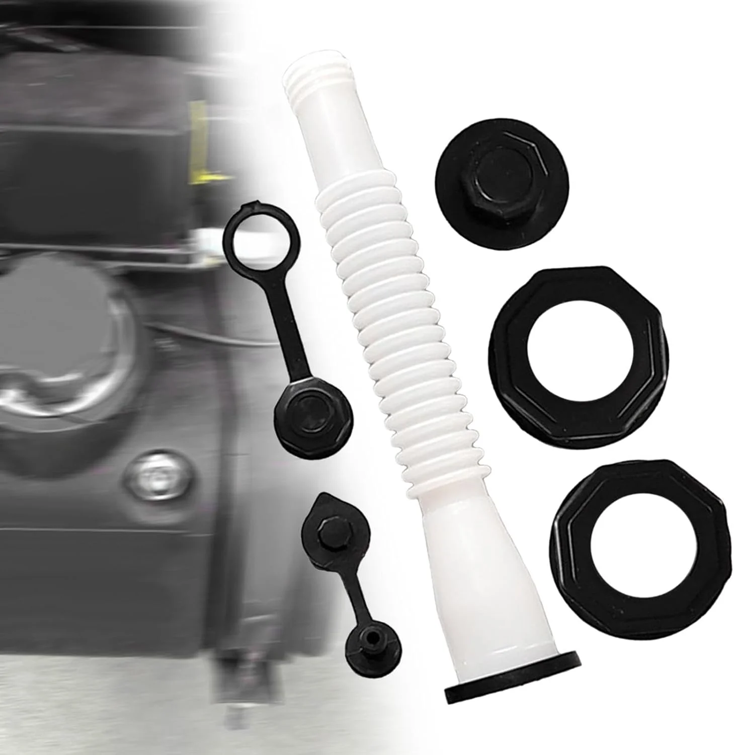 نازل جایگزین برای گالن بنزین، قیف لوازم جانبی، مناسب برای ماشین آلات صنعتی، نازل گالن بنزین بدون نشتی برای مخازن بنزین (سفید)